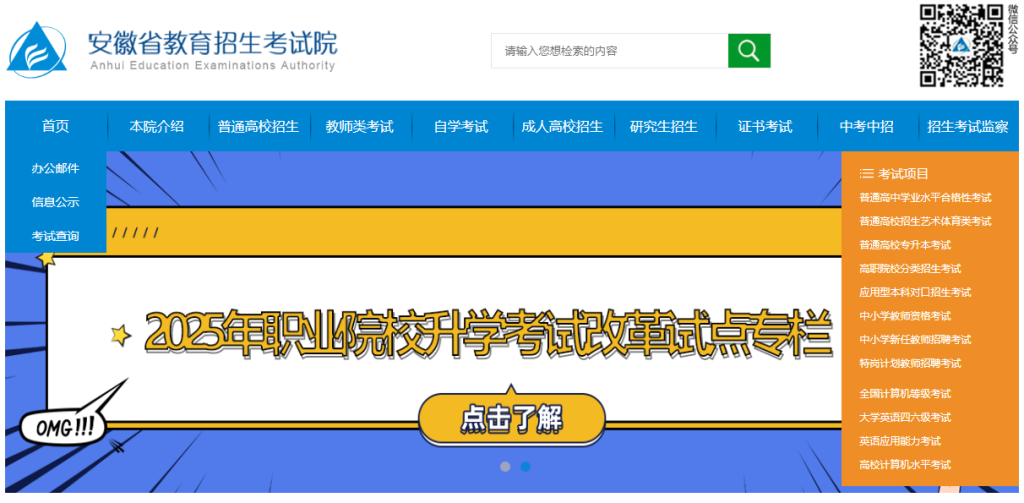 安徽省教育招生考试院官网录取查询入口（https://www.ahzsks.cn）