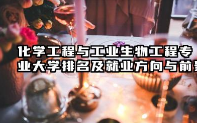 化学工程与工业生物工程专业大学排名及就业方向与前景 2026化学工程与工业生物工程专业大学推荐名单