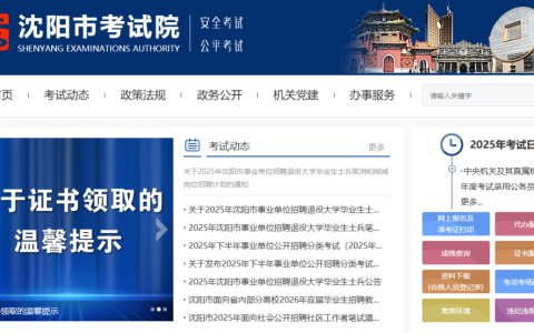 沈阳市考试院官方入口指南（https://www.sysksy.cn/）