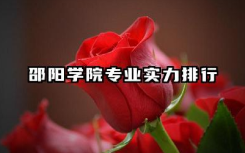 邵阳学院专业排名 邵阳学院专业实力排行