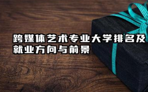 跨媒体艺术专业大学排名及就业方向与前景 2026跨媒体艺术专业大学排名推荐