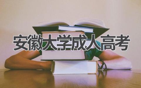 安徽大学成人高考招生简章