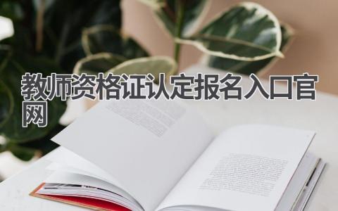 教师资格证认定报名入口官网介绍