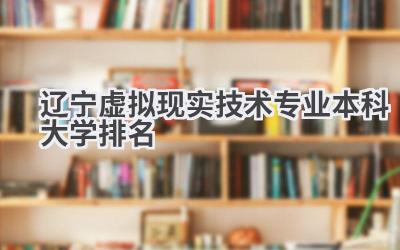 2024辽宁虚拟现实技术专业本科大学排名