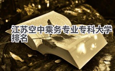 江苏空中乘务专业专科大学排名