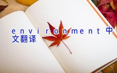 environment中文翻译