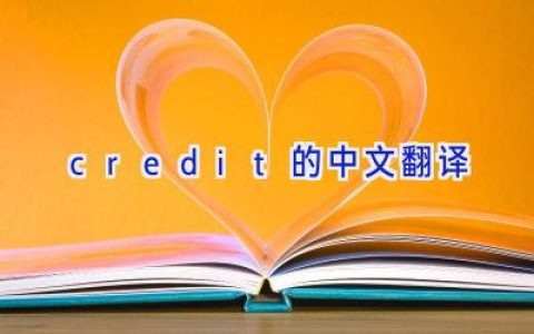 credit的中文翻译