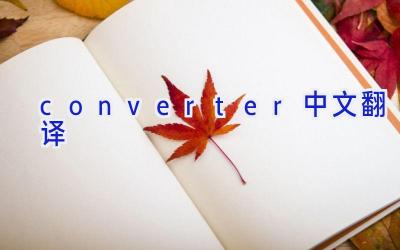 converter中文翻译