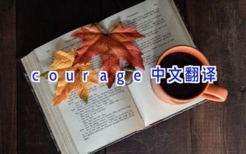 courage中文翻译