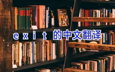 exit的中文翻译