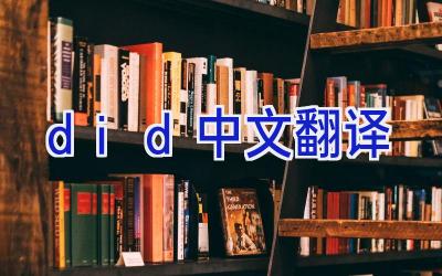 did中文翻译