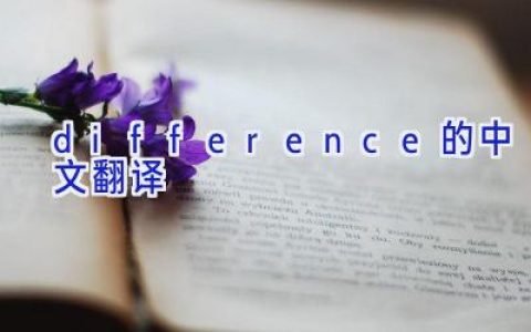 difference的中文翻译