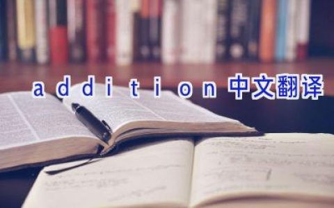 addition中文翻译