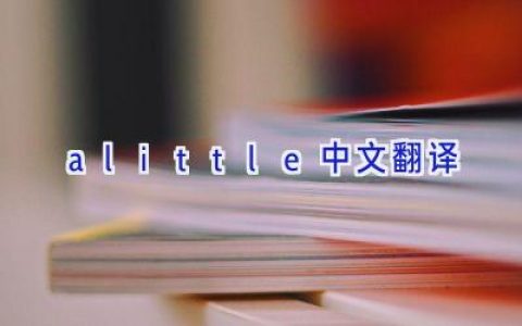 a little中文翻译